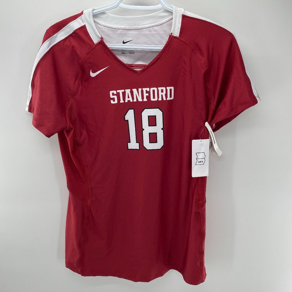 Nike STANFORD Red w/ White Print T-Shirt Men's Size Med Regular Fit #18